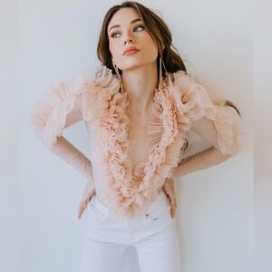 Untamed Petals Holly Bodysuit in Nude